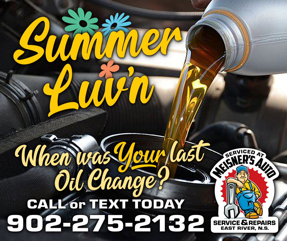 Social media post - Meisners Auto, East River NS. Design, copy writing, illustration.